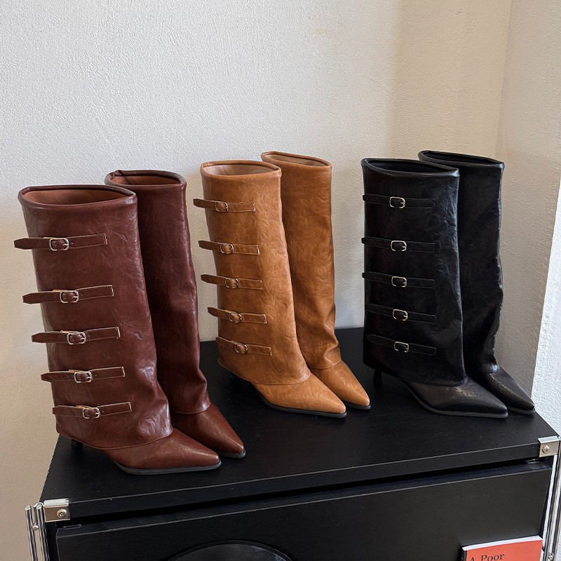 Leather Classic Strap - أحذية نسائية جديدة لموسم الخريف والشتاء،