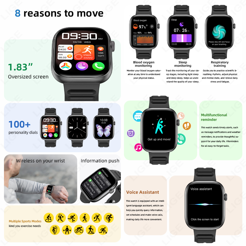 ساعة ذكية LIGE للرجال بشاشة HD - مراجعة Smartwatch Custom وسعره